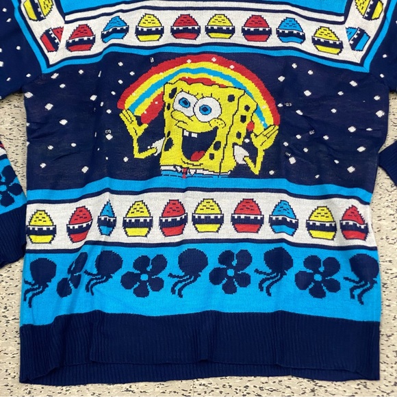 Spongebob Squarepants Ugly Christmas Sweater Lights Up - Picture 6 of 11